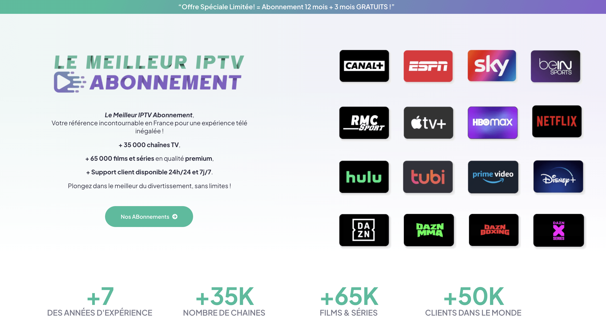 LeMeilleurTV – Service IPTV premium avec chaînes HD et 4K